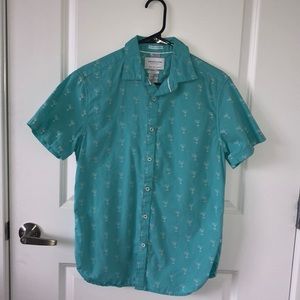 Denim & Flower Short Sleeve Button Down Shirt